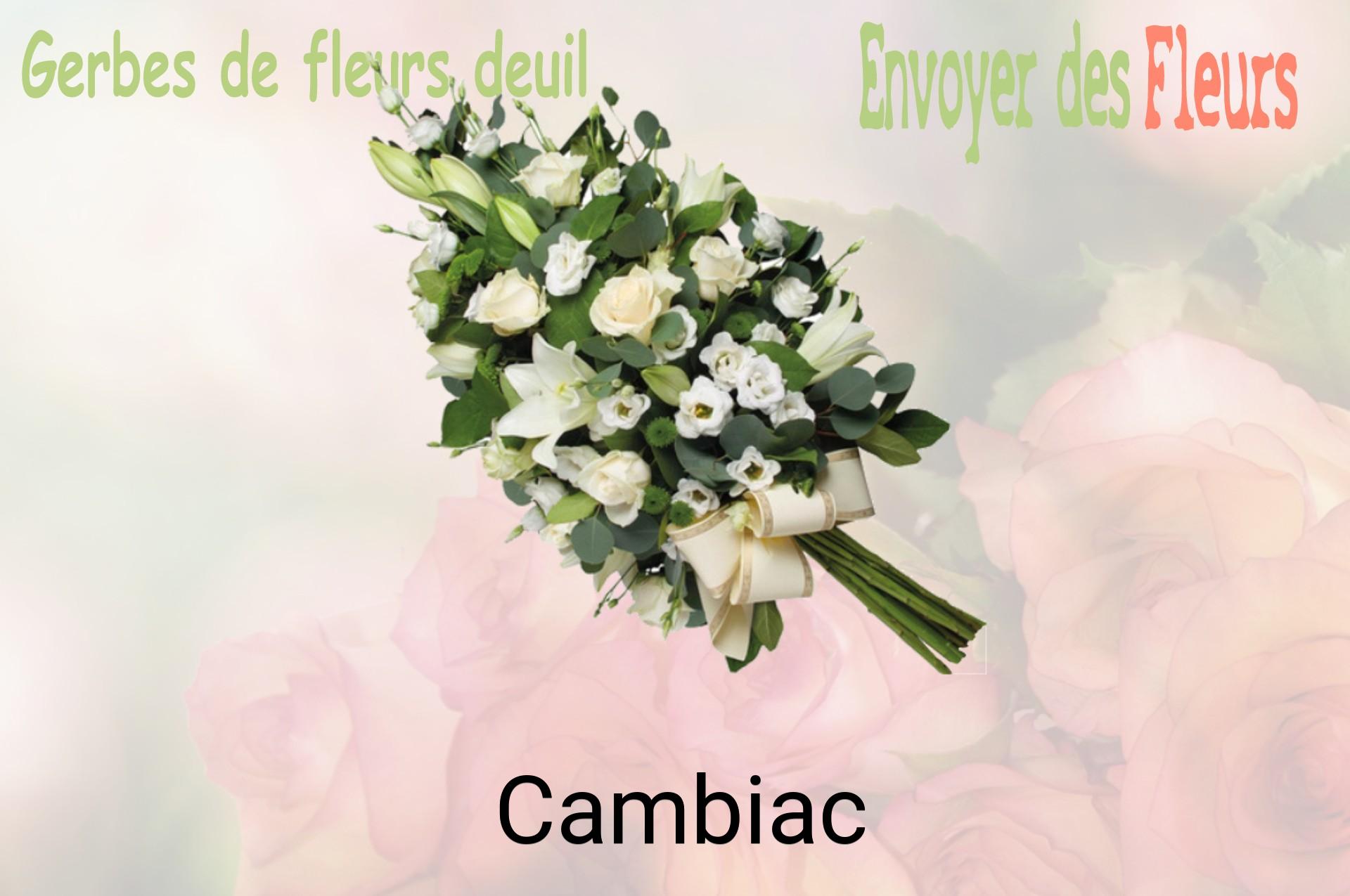Gerbe de fleurs de deuil livrée à Cambiac
